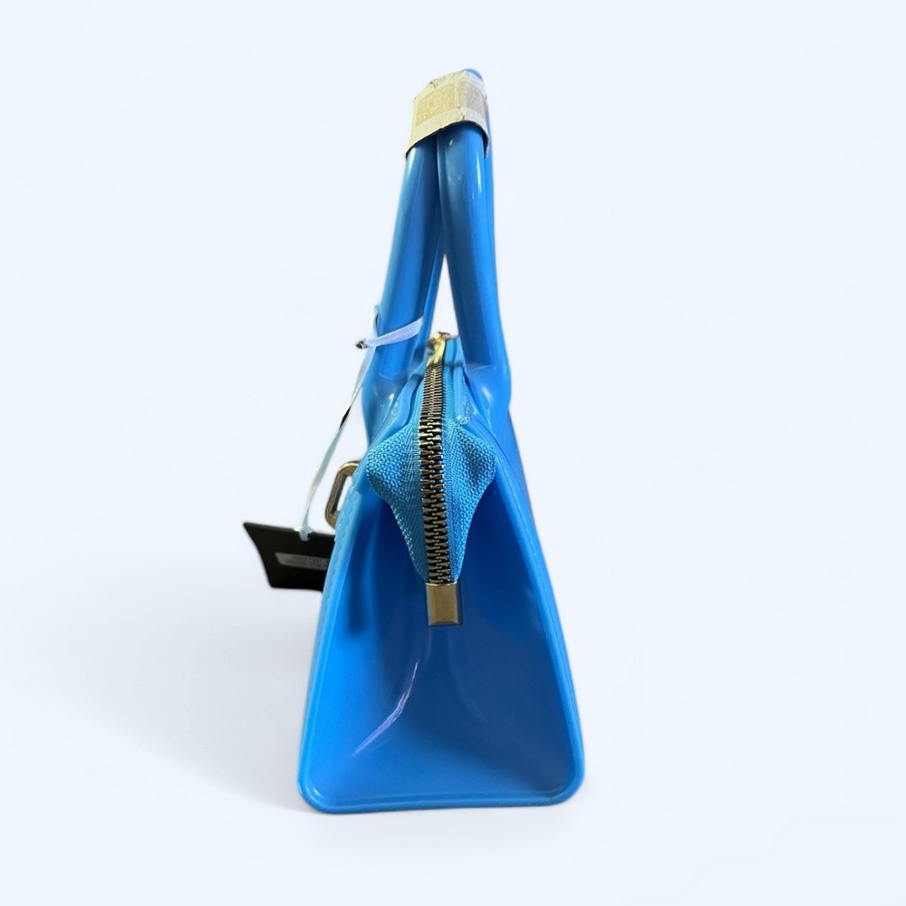NWT Deluxity Small Jelly Blue Satchel Crossbody Gold Tone Hardware & Hand Bag - Picture 7 of 7